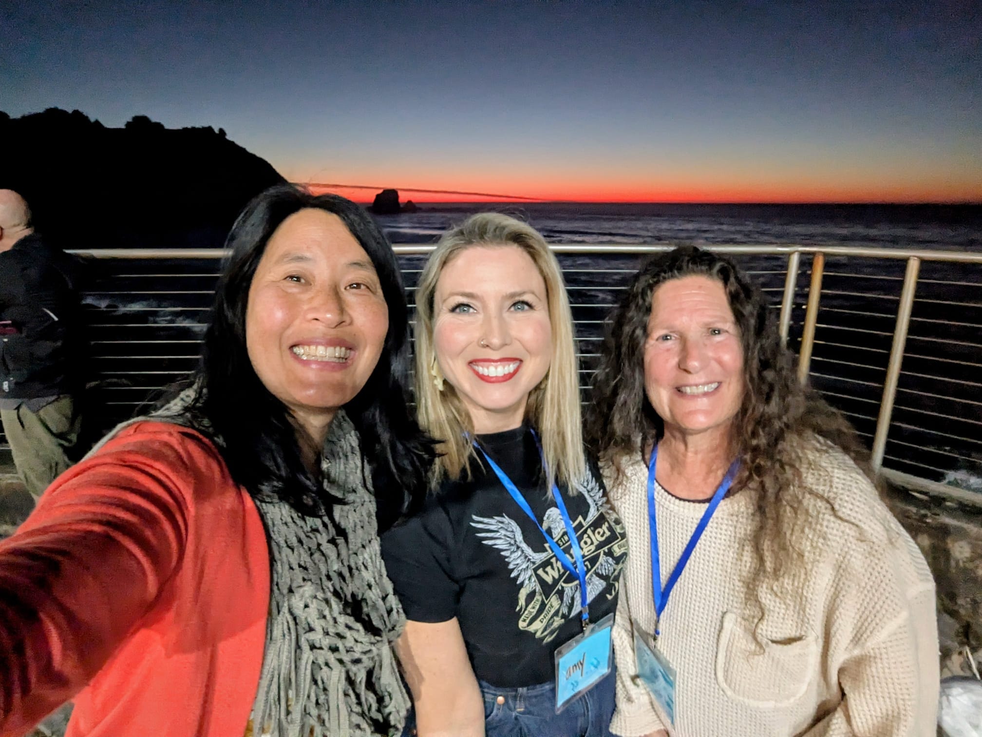 Gathering participants at the Pacifica sunset overlook