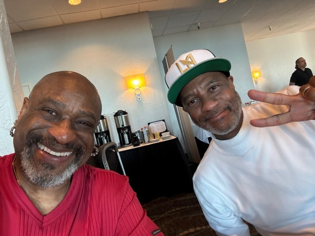 Two Gathering participants smiling together