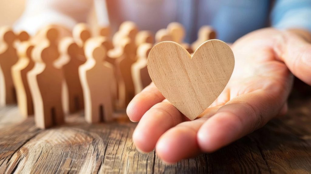 A person holding a heart in their hand.